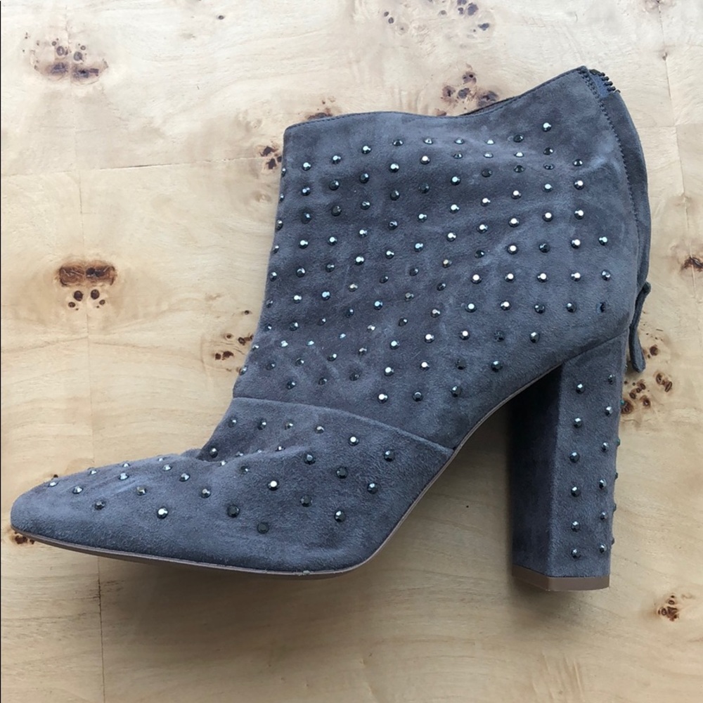 J. Crew Women’s Grey Suede Bootie w/ Rhinestones